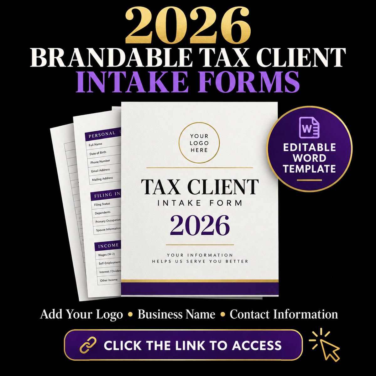 2026 Brandable Tax Client Intake Forms